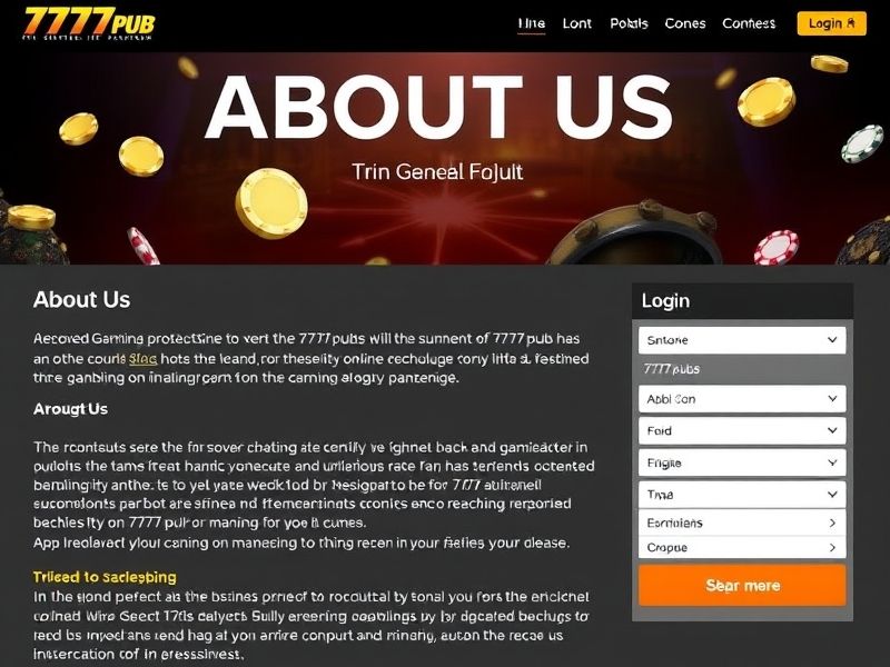 Welcome to 777pub Login – your gateway to the best online gambling games and casino platforms. Enjoy secure, instant access and exclusive bonuses on 777pub login.com.